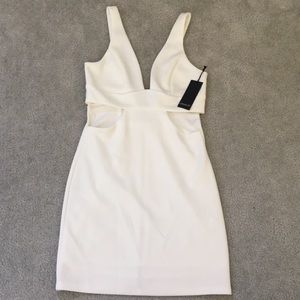 white cut out mini dress ⚪️